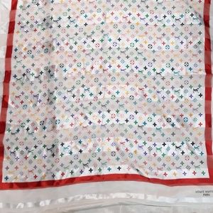 Vintage Louis Vuitton Monogram 100% Silk Scarf